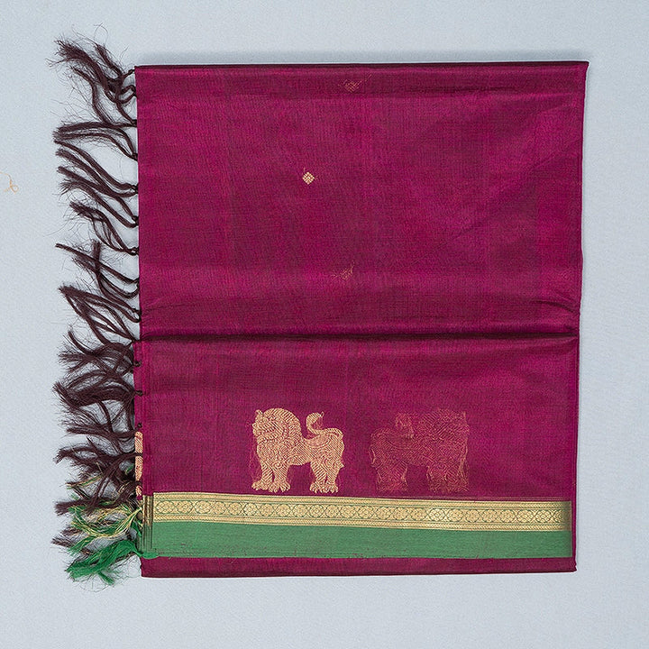 Hayagrivas Magenta Kanchi Silk Cotton Saree SSCBF179I7-14