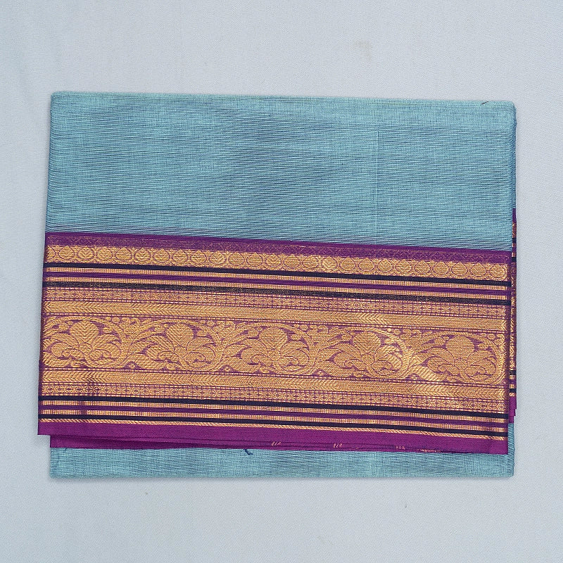 Hayagrivas Bluish-Grey Handloom Chettinad Cotton Saree SSCBF188J1-23