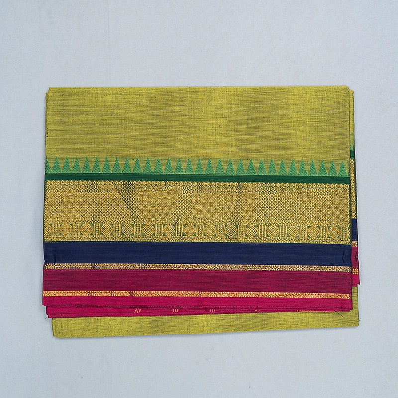 Hayagrivas Yellowish-Green Handloom Chettinad Cotton Saree SSCBF188J1-48