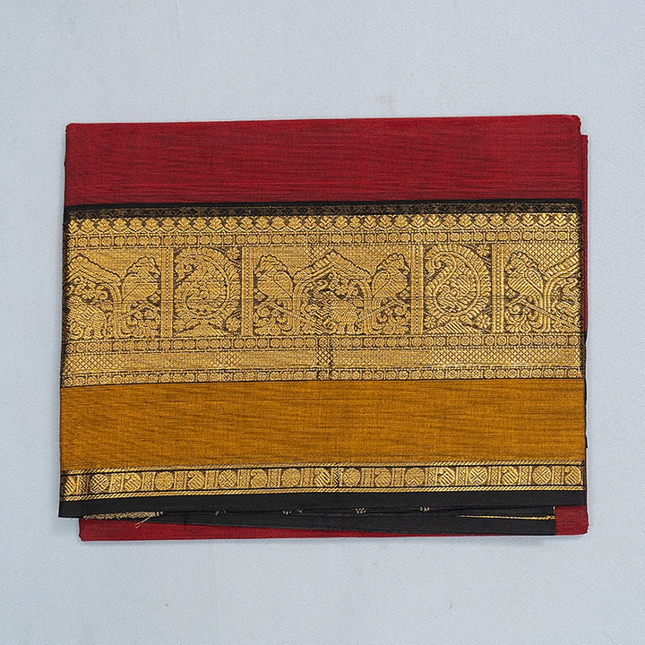 Hayagrivas Maroon Handloom Chettinad Cotton Saree SSCBF188J2-2