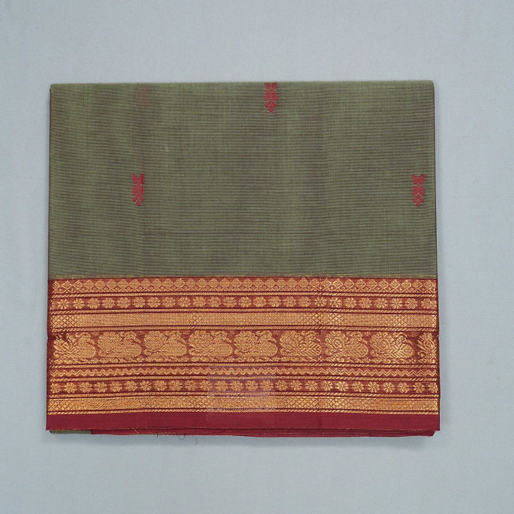 Hayagrivas Cement Green Handloom Chettinad Cotton Saree SSCBF210J1-151