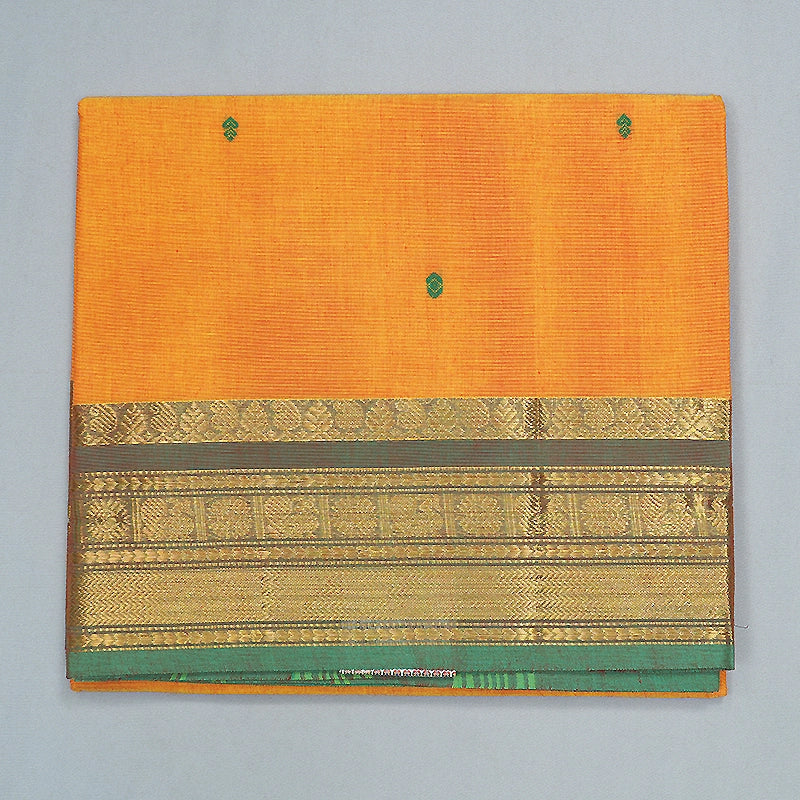 Hayagrivas Mango Orange Handloom Chettinad Cotton Saree SSCBF210J1-155