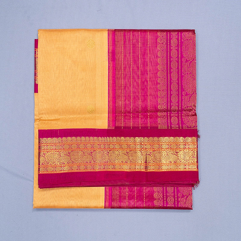 Hayagrivas Mild Peach Orange Pure Silk Cotton Saree SSCBF34D4-11