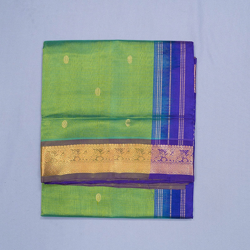 Hayagrivas Parrot Green Pure Silk Cotton Saree SSCBF53E4-6