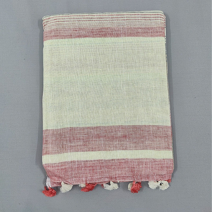 Hayagrivas Multicolour Stripes Handloom Linen Saree SSCBF68E3-2