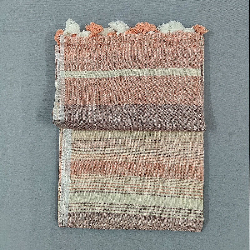 Hayagrivas Multicolour Handloom Linen Saree SSCBF68E3-4