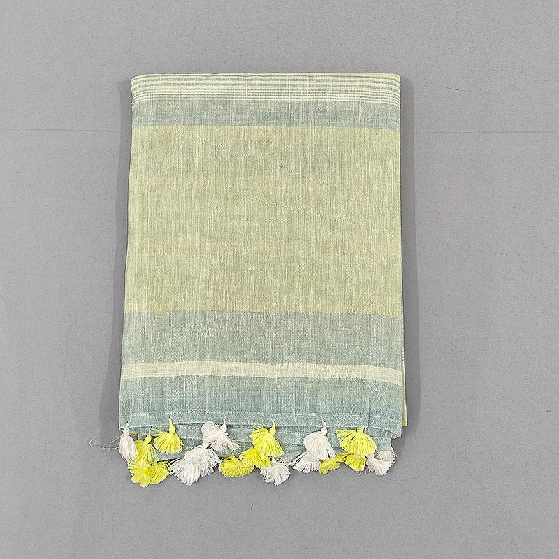 Hayagrivas Multicolour Handloom Linen Saree SSCBF68E3-5