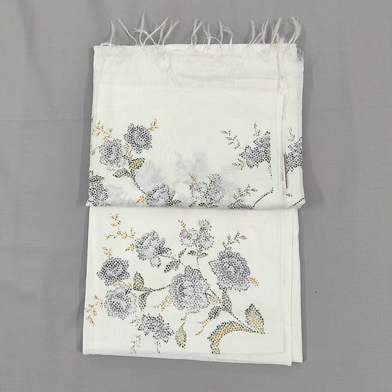 Hayagrivas Half-White Handloom Linen Saree SSCBF68E6-6