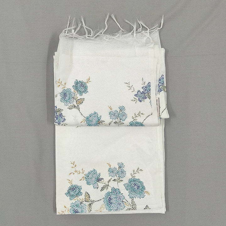 Hayagrivas Half-White Handloom Linen Saree SSCBF68E6-7