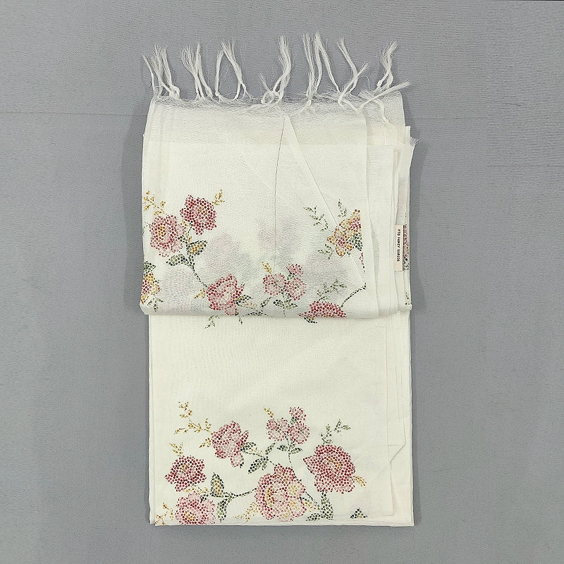 Hayagrivas Half-White Fancy Cotton Saree SSCBF68E6-8