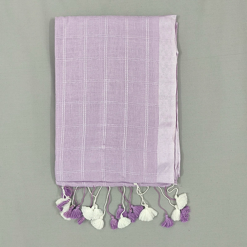Hayagrivas Lilac Handloom Linen Saree SSCBF69E7-1