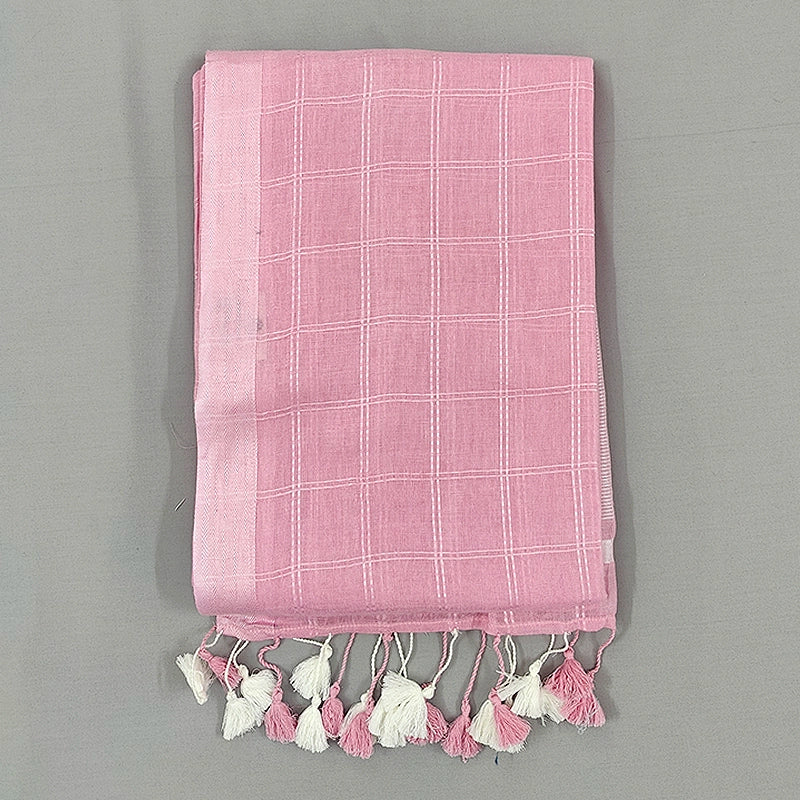 Hayagrivas Pink Handloom Linen Saree SSCBF69E7-5