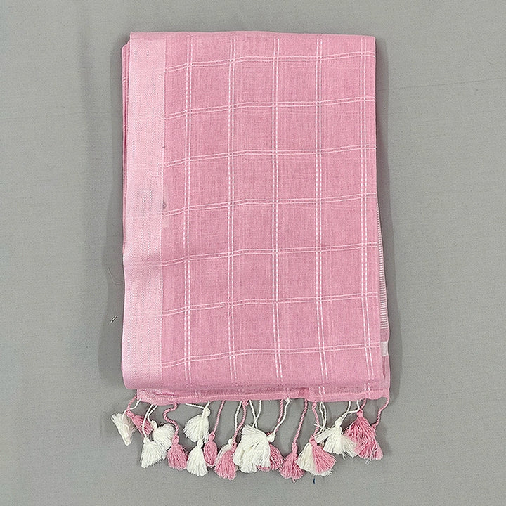 Hayagrivas Pink Handloom Linen Saree SSCBF69E7-5