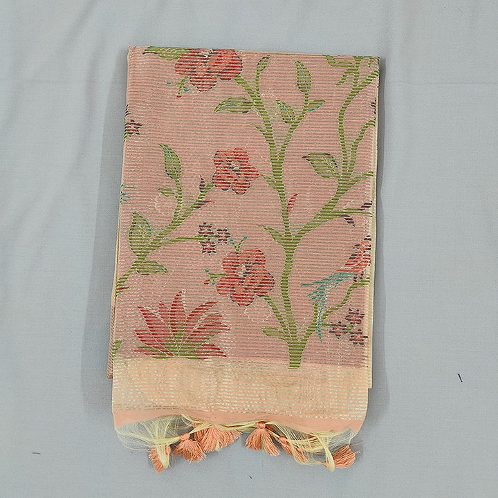 Hayagrivas Dusty Peach Pink Fancy Cotton Saree SSCBF84F10-10