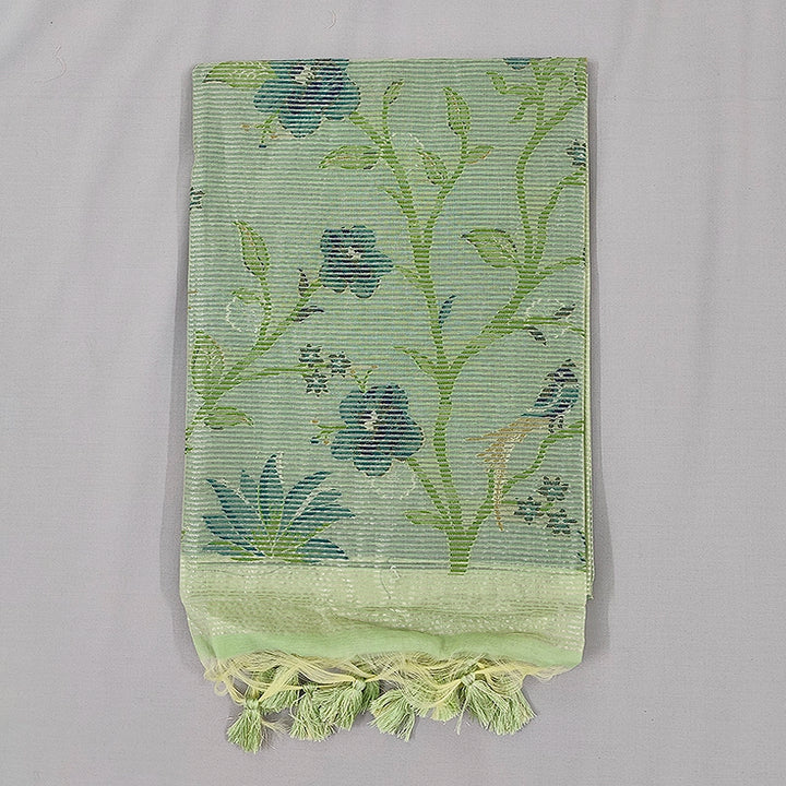 Hayagrivas Mint Green Fancy Cotton Saree SSCBF84F10-7