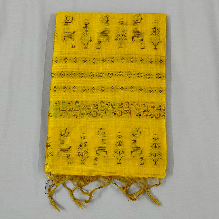 Hayagrivas Mustard Yellow Fancy Cotton Saree SSCBF84F13-3