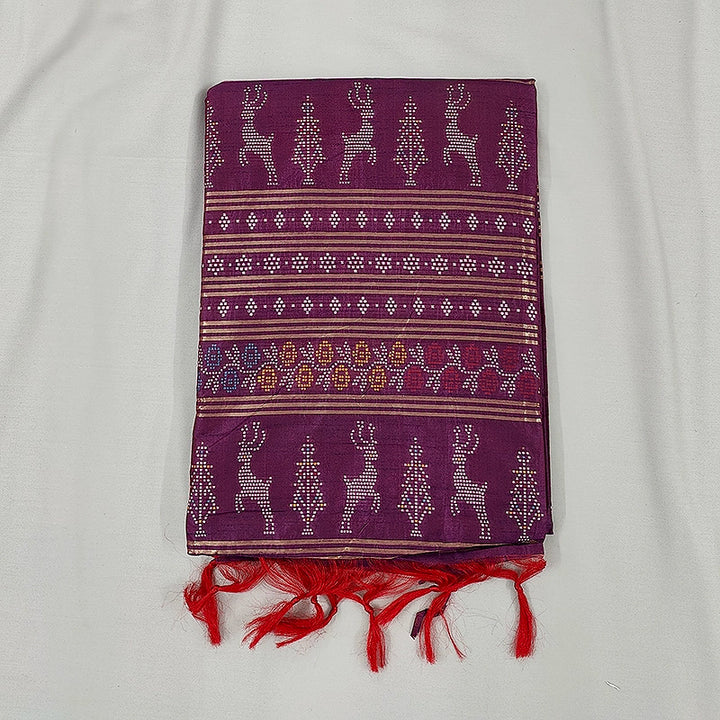 Hayagrivas Purple Fancy Cotton Saree SSCBF84F13-5