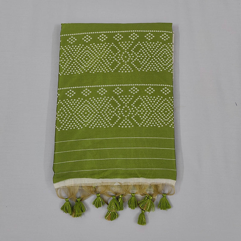 Hayagrivas Half-White Fancy Cotton Saree SSCBF84F19-21