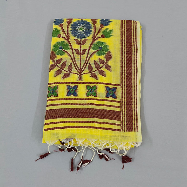 Hayagrivas Yellow Fancy Cotton Saree SSCBF84F9-14