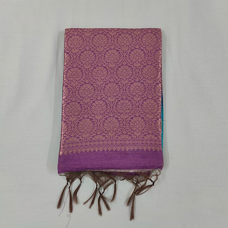 Hayagrivas Blue Fancy Cotton Saree SSCBF92F3-2