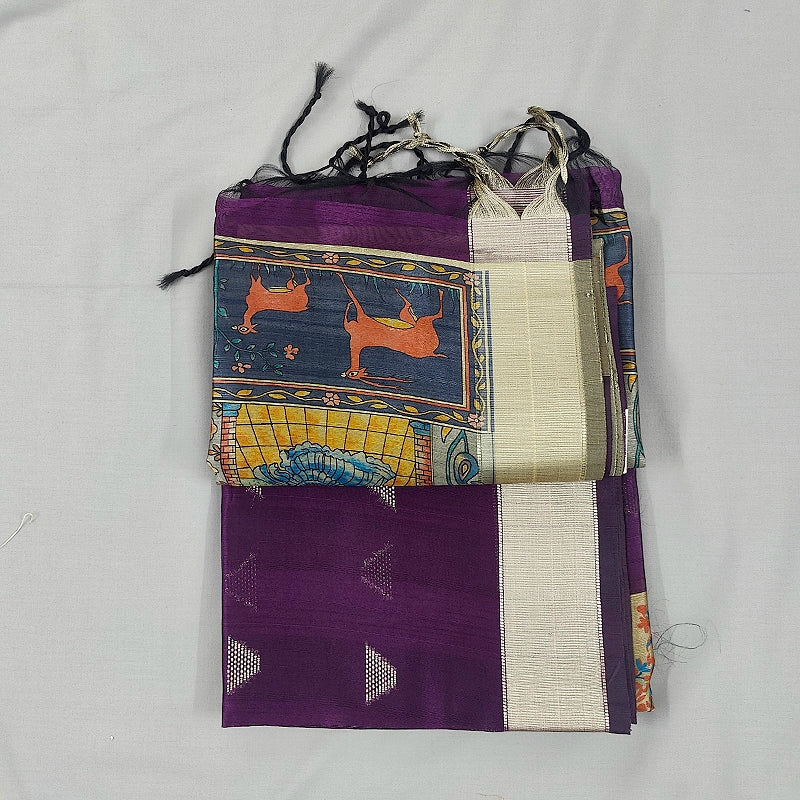 Hayagrivas Purple Fancy Cotton Saree SSCBF92F6-4