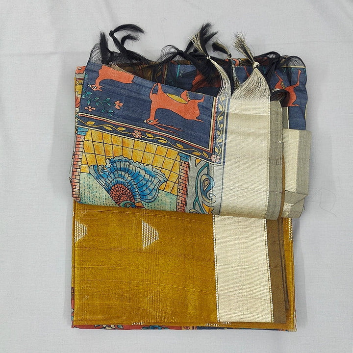 Hayagrivas Mustard Fancy Cotton Saree SSCBF92F6-6