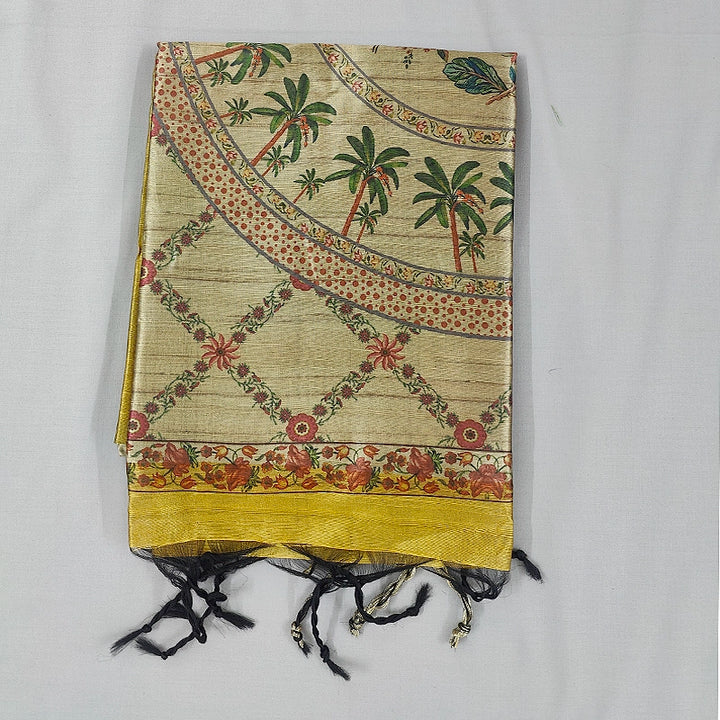 Hayagrivas Mustard-Gold Fancy Cotton Saree SSCBF92F8-6
