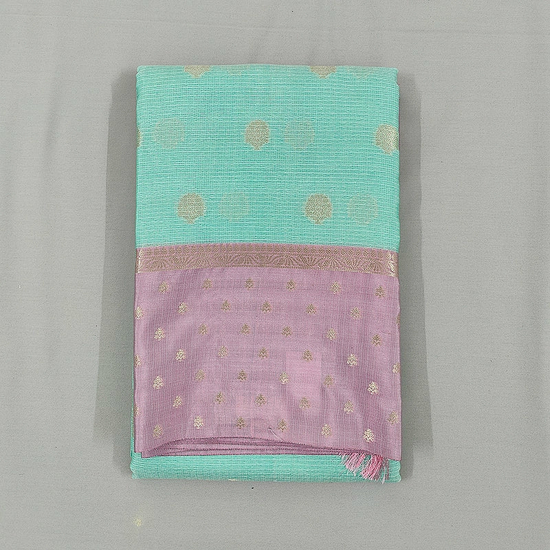 Hayagrivas Sea Green Fancy Cotton Saree SSCBF99F2-2