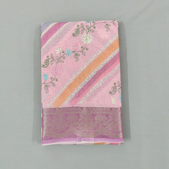Hayagrivas Baby Pink Fancy Cotton Saree SSCBF99F5-4