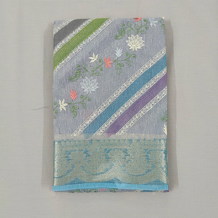 Hayagrivas Grey Fancy Cotton Saree SSCBF99F5-5