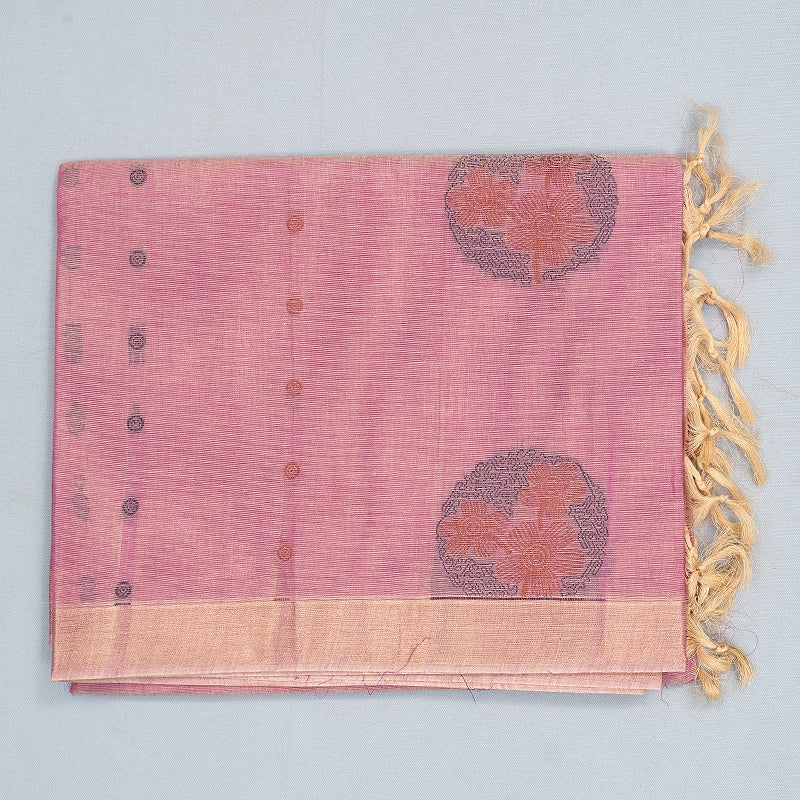 Hayagrivas Lavender-Pink Handloom Cotton Saree SSSBF126H5-1