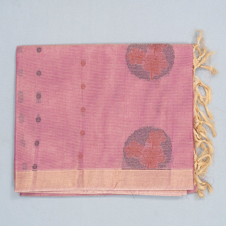 Hayagrivas Lavender-Pink Handloom Cotton Saree SSSBF126H5-1