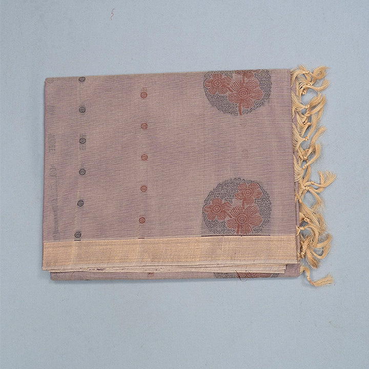 Hayagrivas Greyish-Mauve Handloom Cotton Saree SSSBF126H5-2