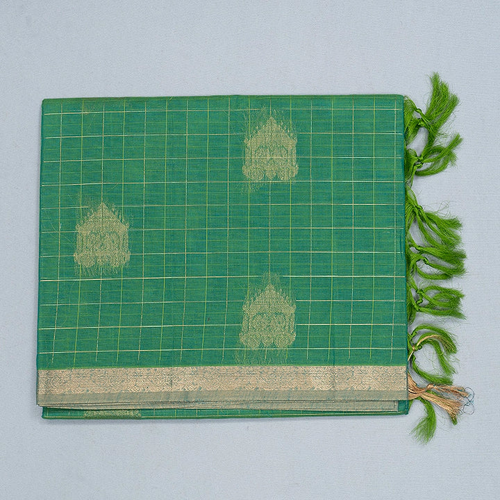 Hayagrivas Green Handloom Cotton Saree SSSBF127H2-2