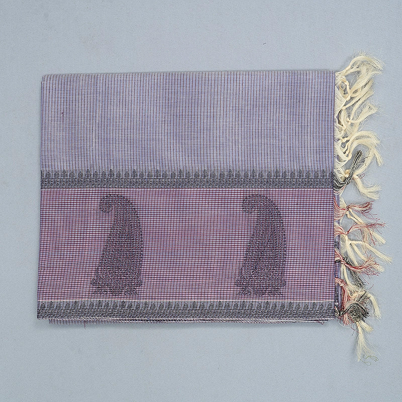 Hayagrivas Lavender-Blue Handloom Cotton Saree SSSBF127H6-1