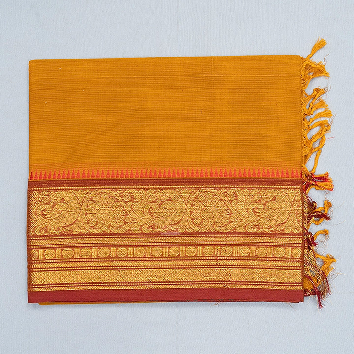 Hayagrivas Turmeric Yellow Handloom Chettinad Cotton Saree SSSBF131H1-1