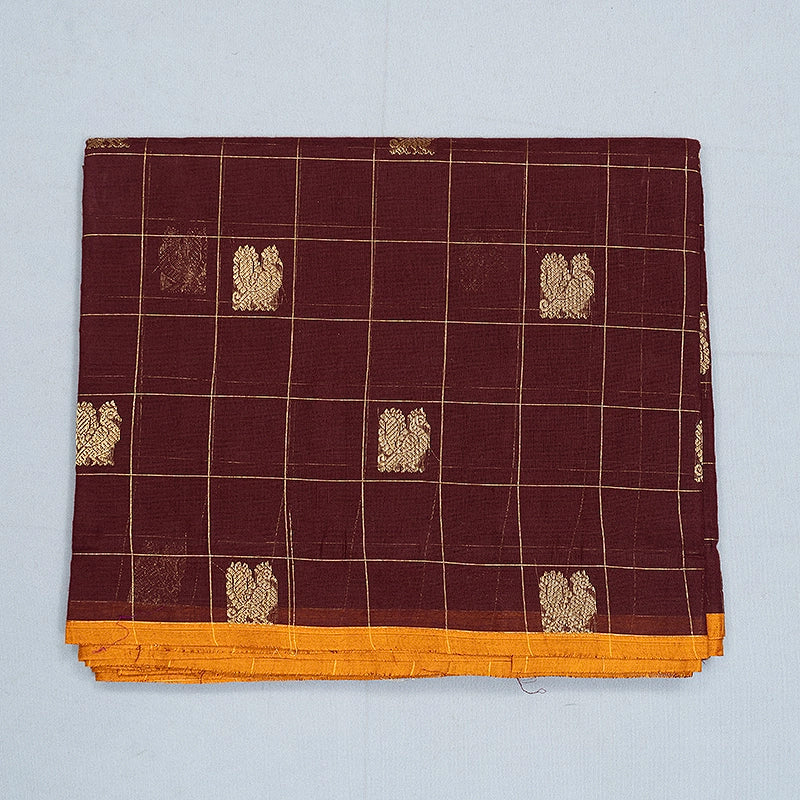 Hayagrivas Burgundy Handloom Chettinad Cotton Saree SSSBF131H5-1