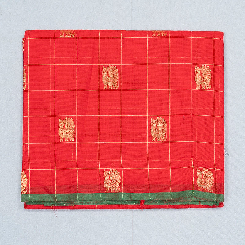 Hayagrivas Red Handloom Chettinad Cotton Saree SSSBF131H5-2