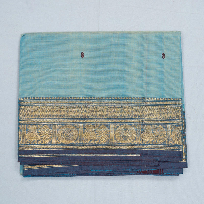Hayagrivas Powder Blue Handloom Chettinad Cotton Saree SSSBF131H6-11