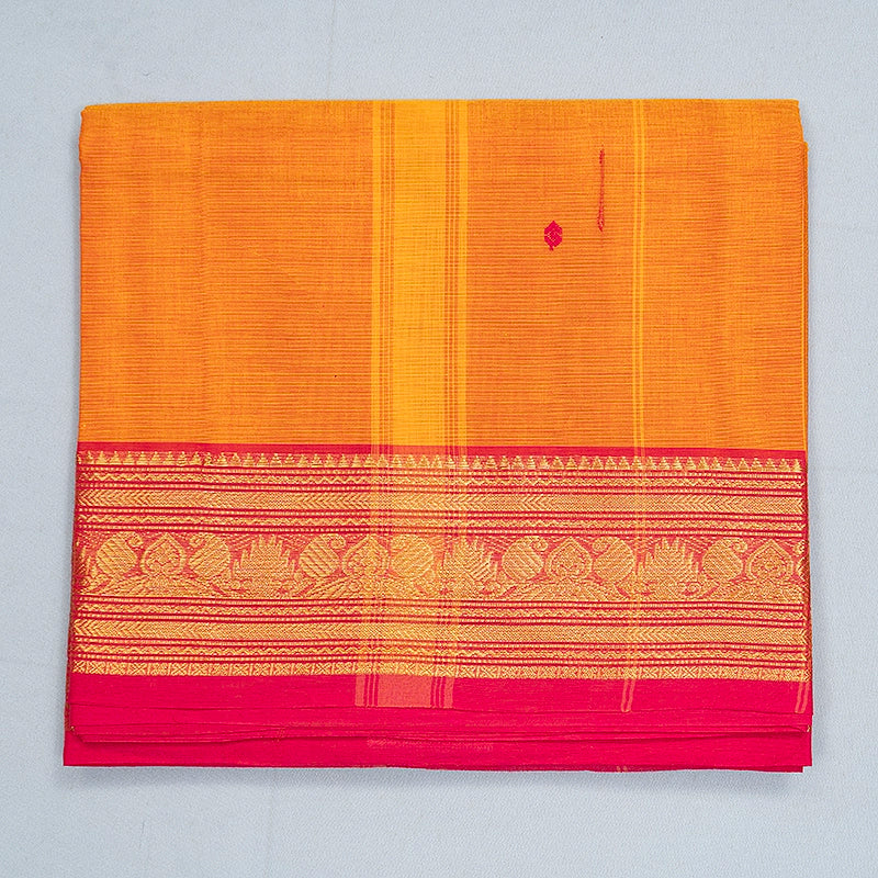 Hayagrivas Mambazham Orange Handloom Chettinad Cotton Saree SSSBF131H6-13