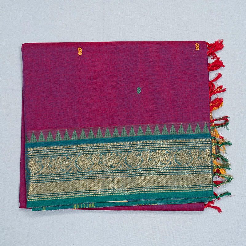 Hayagrivas Magenta Handloom Chettinad Cotton Saree SSSBF131H6-14
