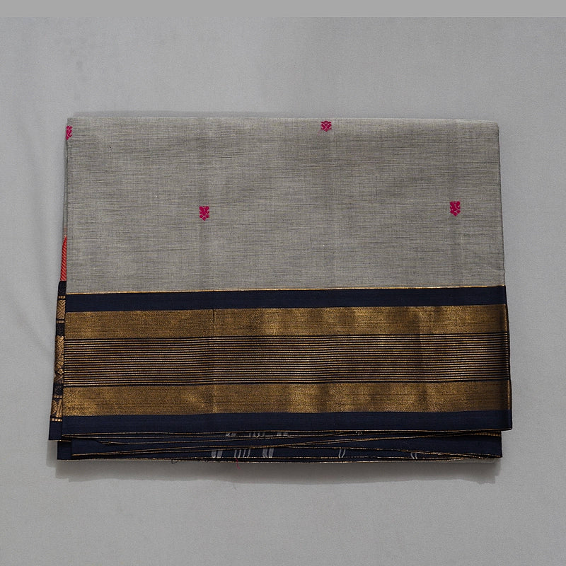 Hayagrivas Grey Handloom Chettinad Cotton Saree KBE2156A4-28