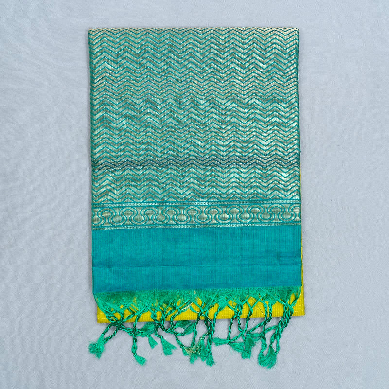 Hayagrivas Fluorescent Green Handloom Soft Silk Saree KBF566G5-1