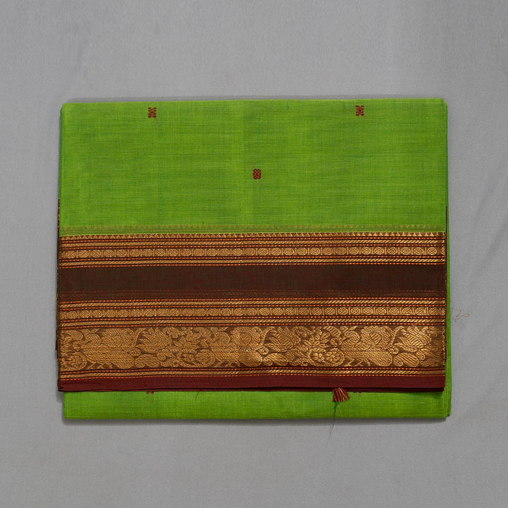 Hayagrivas Parrot Green Handloom Chettinad Cotton Saree KSBE86A2-14