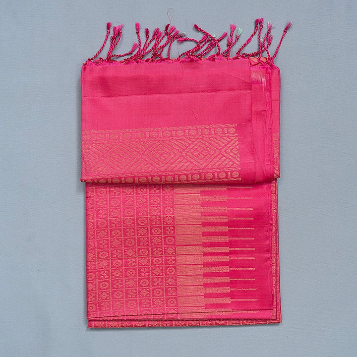 Hayagrivas Rose Pink Handloom Soft Silk Saree KSBE85A38-1