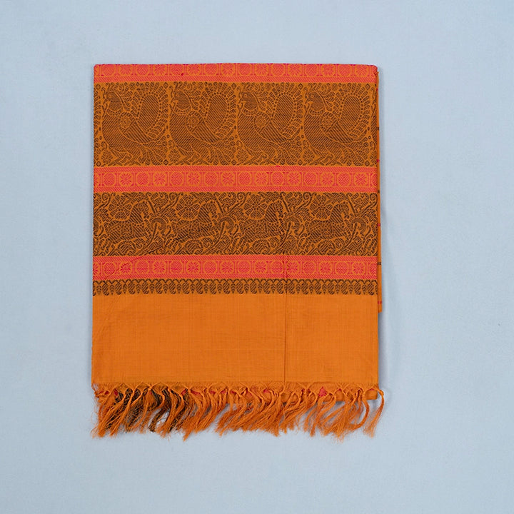 Hayagrivas Turmeric Yellow Handloom Kanchi Cotton Saree SSCBF104F1-5