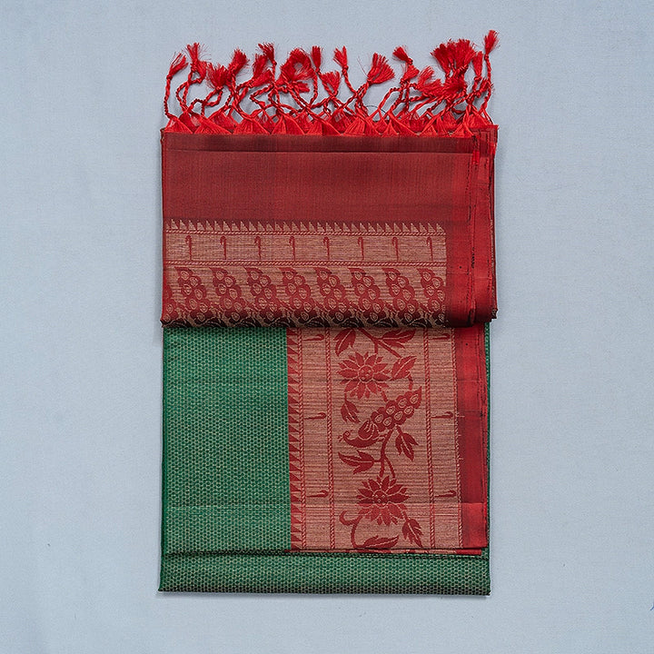 Hayagrivas Bottle Green Handloom Soft Silk Saree KBF536G2-31