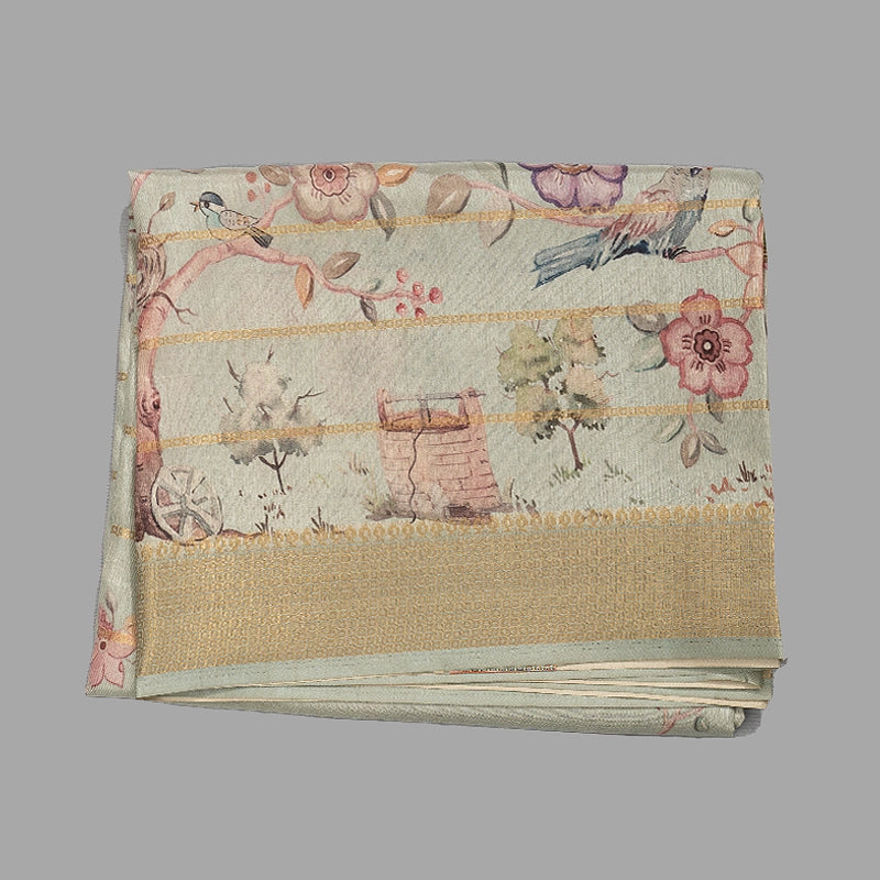 Hayagrivas Powder Blue Fancy Cotton Saree KBE2164A6-5