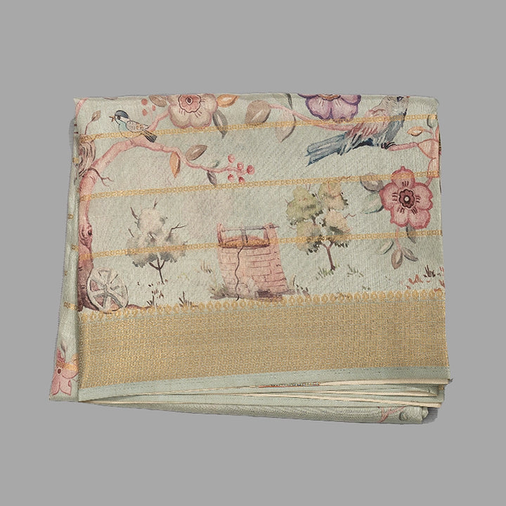 Hayagrivas Powder Blue Fancy Cotton Saree KBE2164A6-5