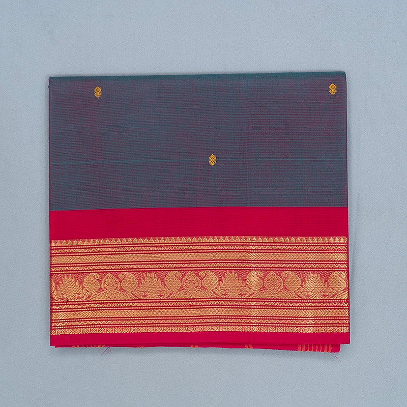 Hayagrivas Blue Pink Handloom Chettinad Cotton Saree SSKBF86F1-57